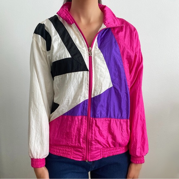 Vintage 8s Neon Windbreaker Jacket 